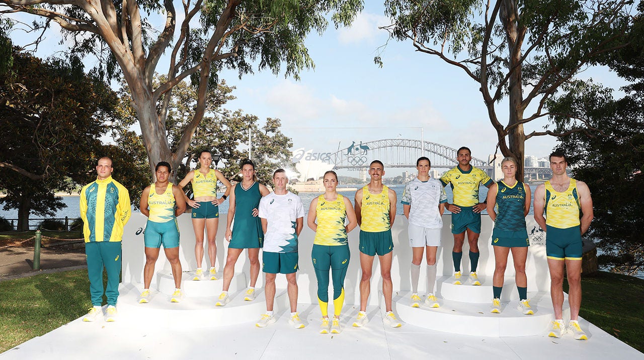 A group of athletes in Australian Olympic uniforms